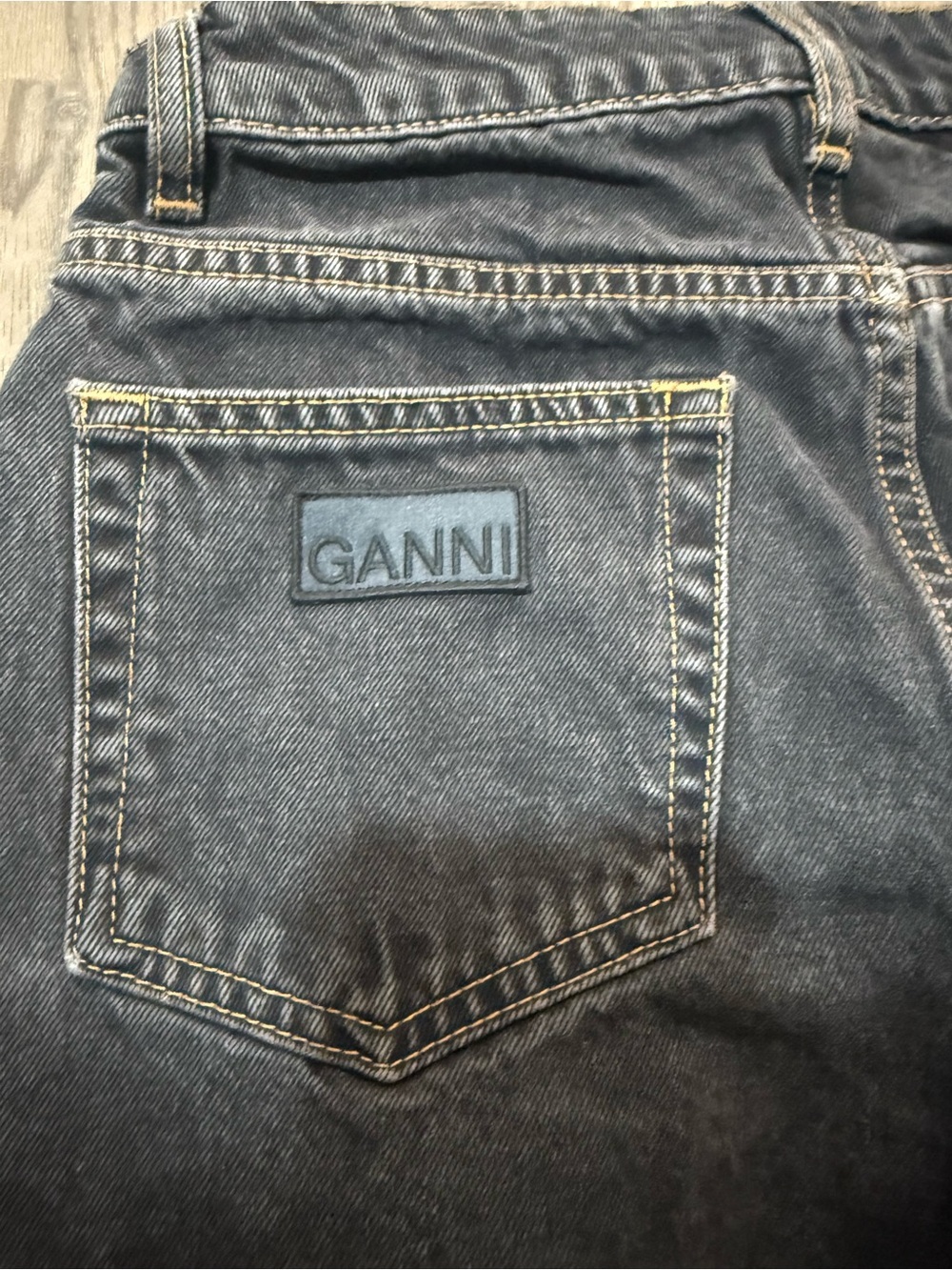 GANNI Washed Black Cargo Jeans Wide Leg Organic Cotton Womens Size 24 - Picture 9 of 9